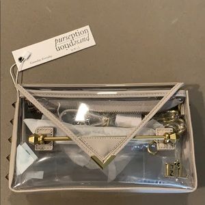 B & L Purseption Jude Buff Leather Clear Purse